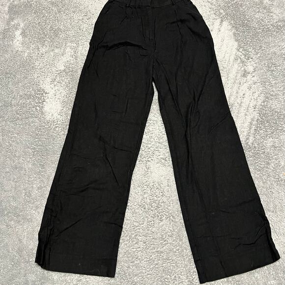 Abercrombie & Fitch Pants - Abercrombie & Fitch Pants Womens Small Linen Wide Leg Black Relaxed Trouser